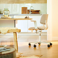 Wichair chair in home kitchen, casual workspace scene
