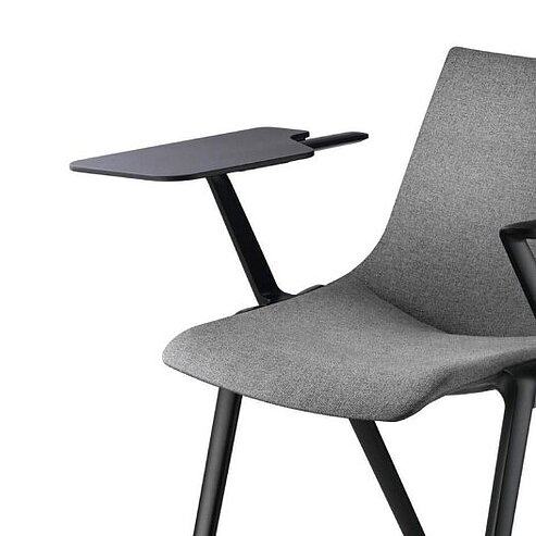 Aula chair with writing tablet, cut-out, front side view