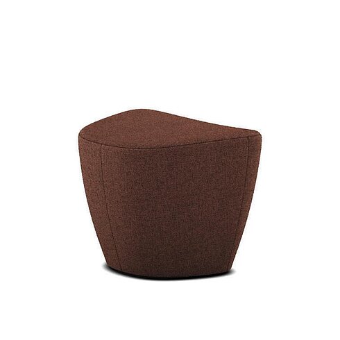 Yonda Lounge ottoman, cut-out, front view, brown fabric