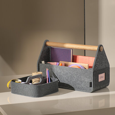 Confair Next storage box on table in modern office setting