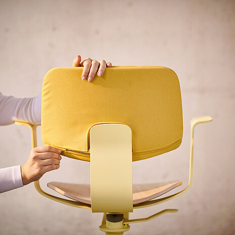 WiChair chair, cut-out, rear view, removable upholstered backrest