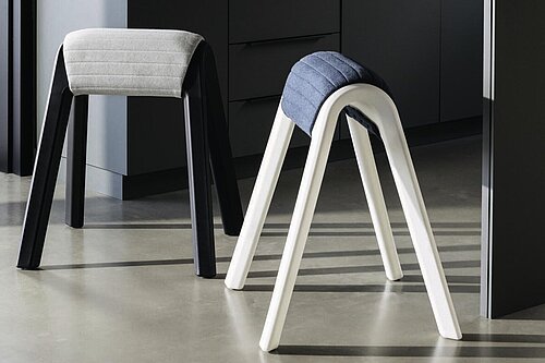 Sitzbock stools in modern kitchen, counter seating scene