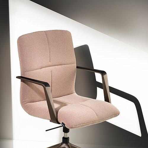 decide mocca office chair, cut-out, front view, upholstered