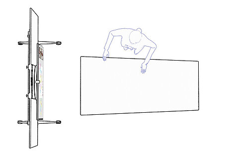 An illustration of how to use the Tametable Lift in a virtual meeting, for example.